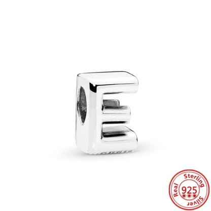 Sterling Silver Pandora Alphabet Charm Beads