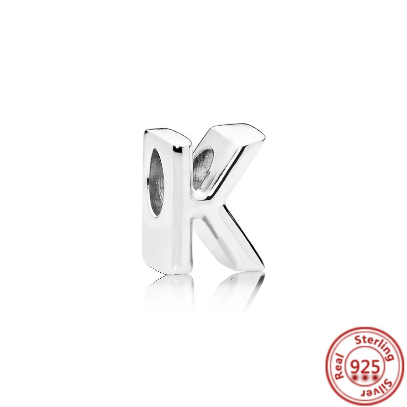 Sterling Silver Pandora Alphabet Charm Beads