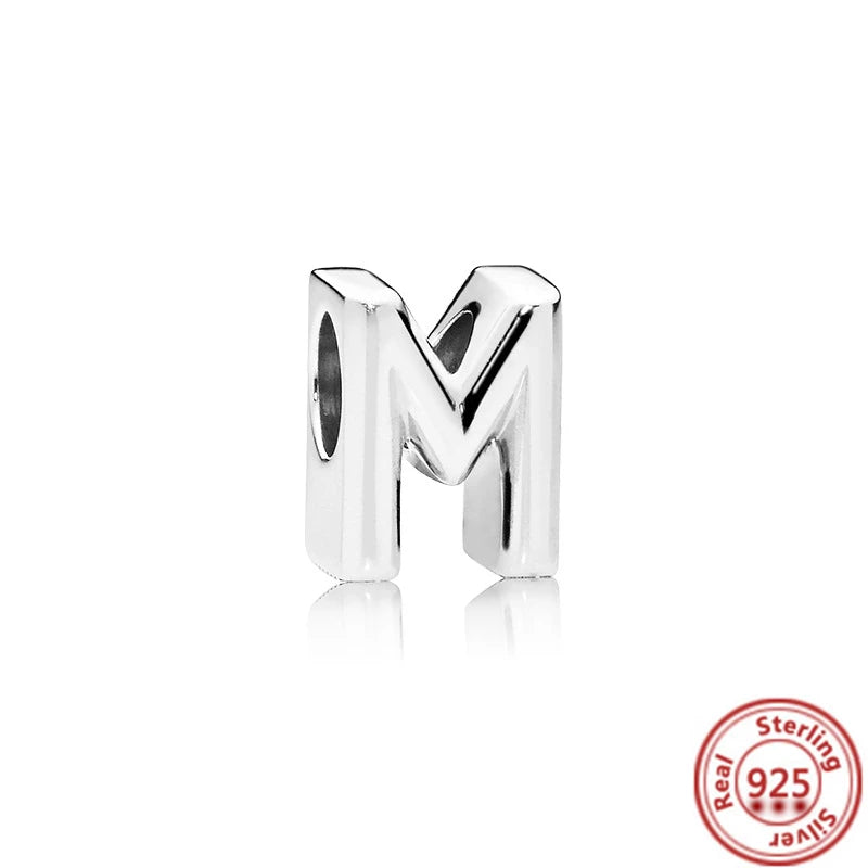 Sterling Silver Pandora Alphabet Charm Beads