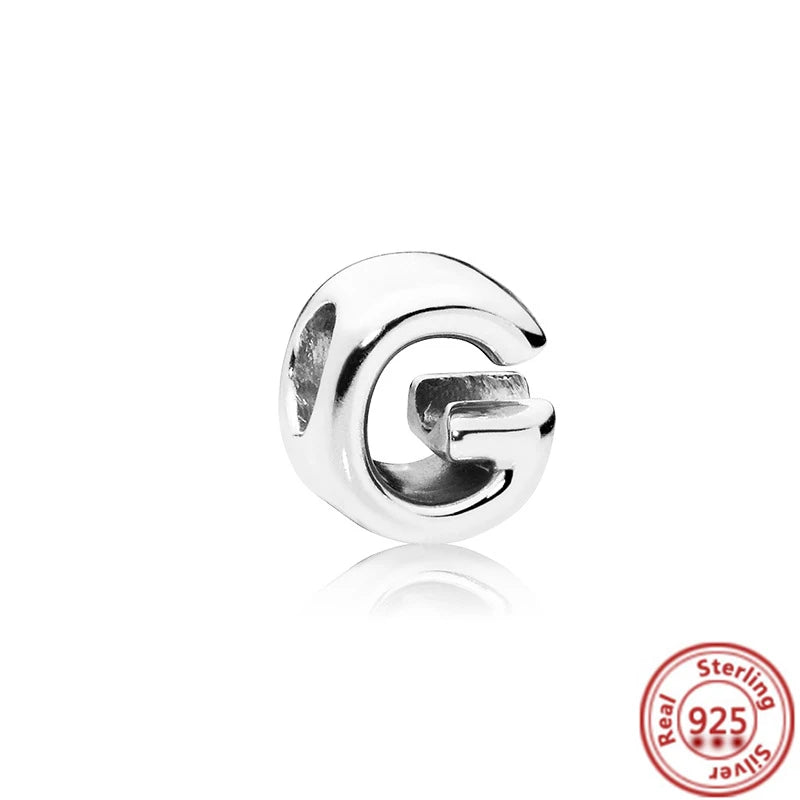 Sterling Silver Pandora Alphabet Charm Beads