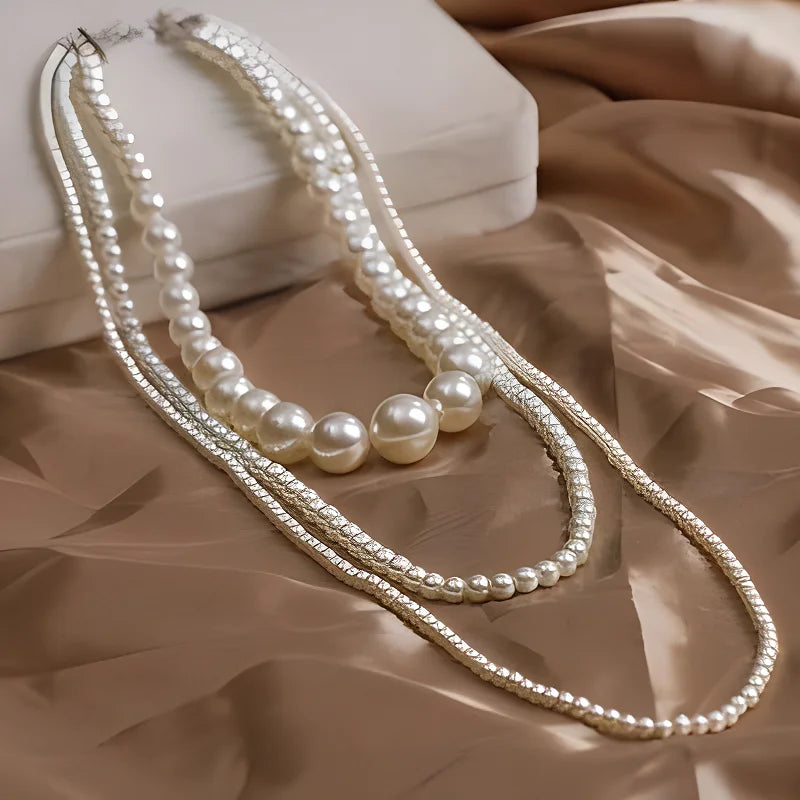 Vintage Multi-Layered Pearl Necklace