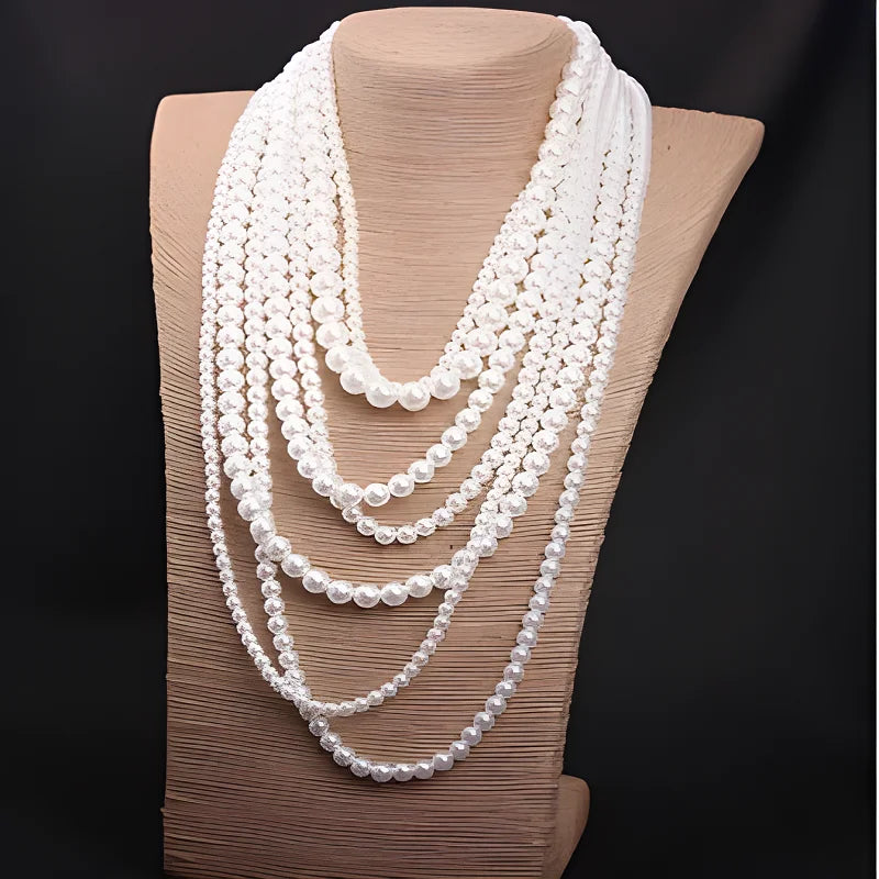 Vintage Multi-Layered Pearl Necklace