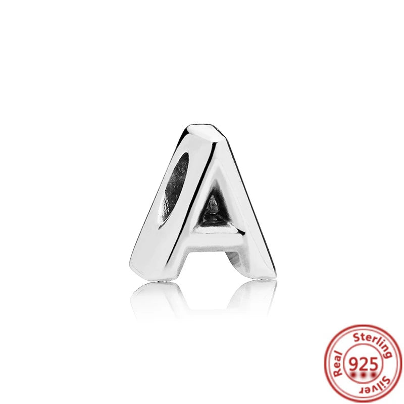 Sterling Silver Pandora Alphabet Charm Beads