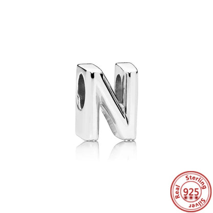 Sterling Silver Pandora Alphabet Charm Beads