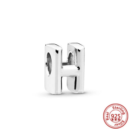 Sterling Silver Pandora Alphabet Charm Beads